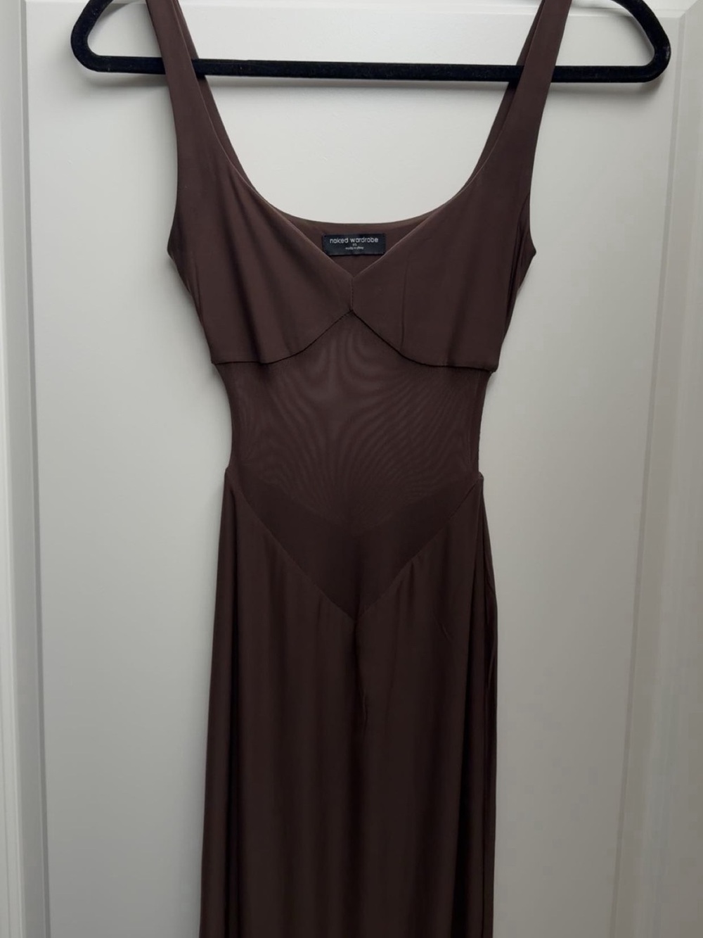 Naked Wardrobe Hourglass Mesh Contrast Dress - Picture 4 of 4